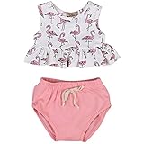 ONE'S Baby Girls Flamingo Outfits Toddlers Ruffle