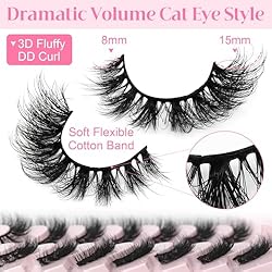 Mink Lashes Wispy Fluffy Eyelashes - 3D Dramatic