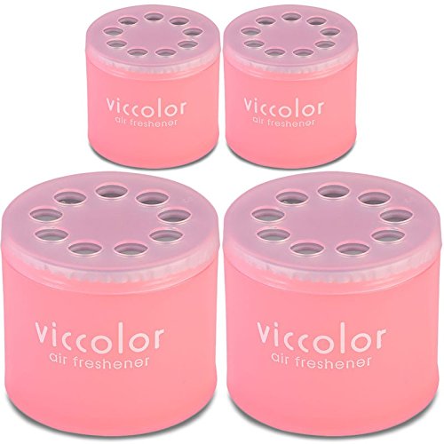 4x Round Can Style 2.5" Diameter, 2.128" Height Angel Snow Scent VicColor Air Freshener Odor Smell Eliminator Deodorize For Interior Indoor Car Vehicle Bathroom Restroom Home Office Universal