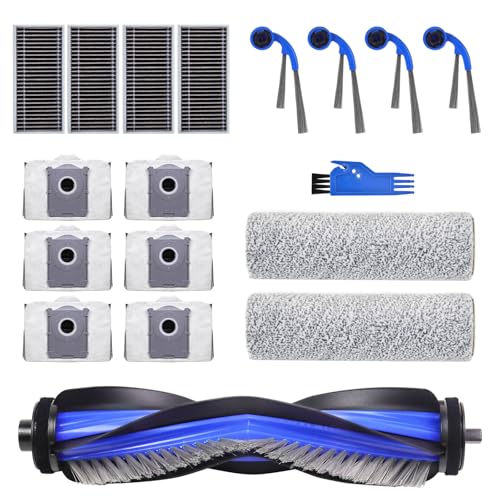 T80 Accessories for ECOVACS DEEBOT T80 Omni,T80 Pro Vacuum Cleaner,1 Main Brush,2 Rolls of Wipes,4 Side Brushes,4 HEPA Filters,6 Bags,1 Cleaning Tool(Not for T80S Omni)