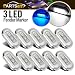 Partsam 3 Inch Clear Lens Boat Marine LED Courtesy Lights Accent Utility Lights Highly Polished, Sealed Boat Cockpit Interior Step Marine Led Oval Lights SS Bezel Surface Mount(5xBlue+5xWhite)