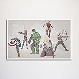 Avengers word art print -11x17"