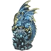 ICE ARMOR 6" H Blue Dragon On Icicle Figurine Statue Sculpture Ornament Decoration Home/Room Decor Ideas for Housewarming, Holidays and Birthdays Great Collectible Addition