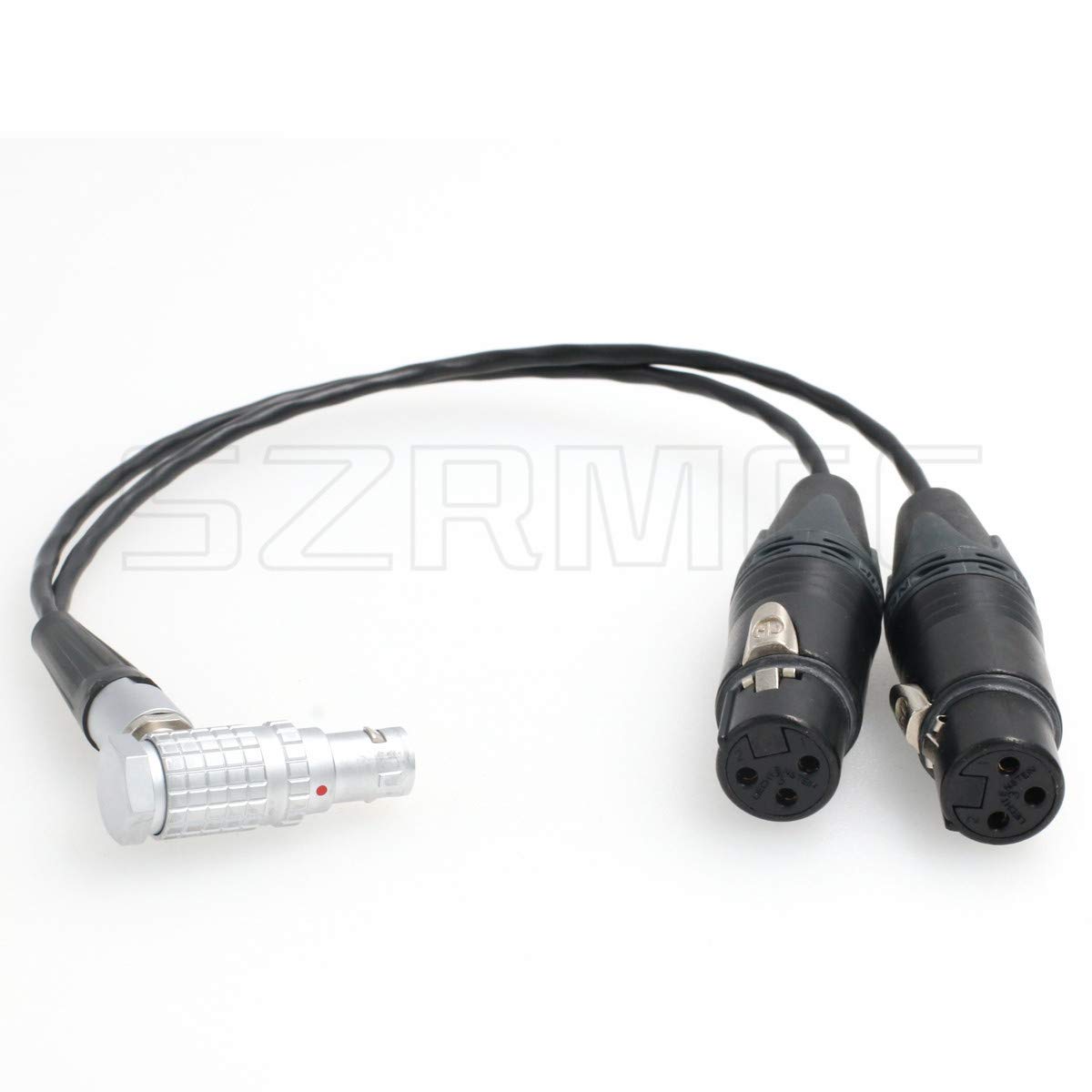 SZRMCC Mic Audio Breakout Input Cable Right Angle 10 pin Male to Dual XLR 3 pin Female for Atomos Shogun Inferno Monitor Record (Right Angle)