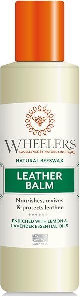 Wheelers Natural Leather Balm 300ml Beeswax Essential Oils Leather Restorer