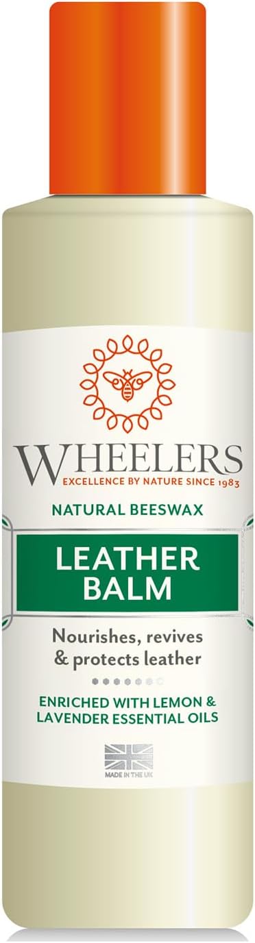 Wheelers Natural Leather Balm 300ml Beeswax Essential Oils Leather Restorer
