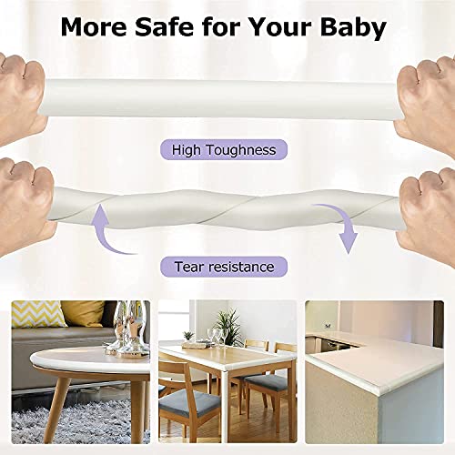 StickGuard Baby Safety Corner Guard, Table Edge Corner Protector Strip for Kids, Baby Proofing Foam for Furniture Edges & Corner Guard Cushion Set Child Protection Bumper Strip - 4 Meters (White)