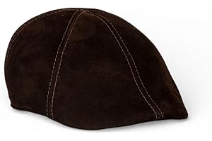 METELLINO Men’s Genuine Suede Leather Ivy Cap – Classic 6 Panel Flat Cap, Premium Soft Suede Newsboy Hat