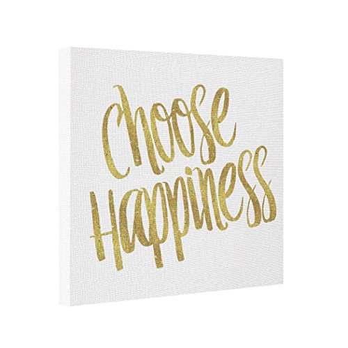 Vlacom Abstract Art Canvas Best Canvas Prints Choose Happiness Quote Faux Gold Foil Sparkly