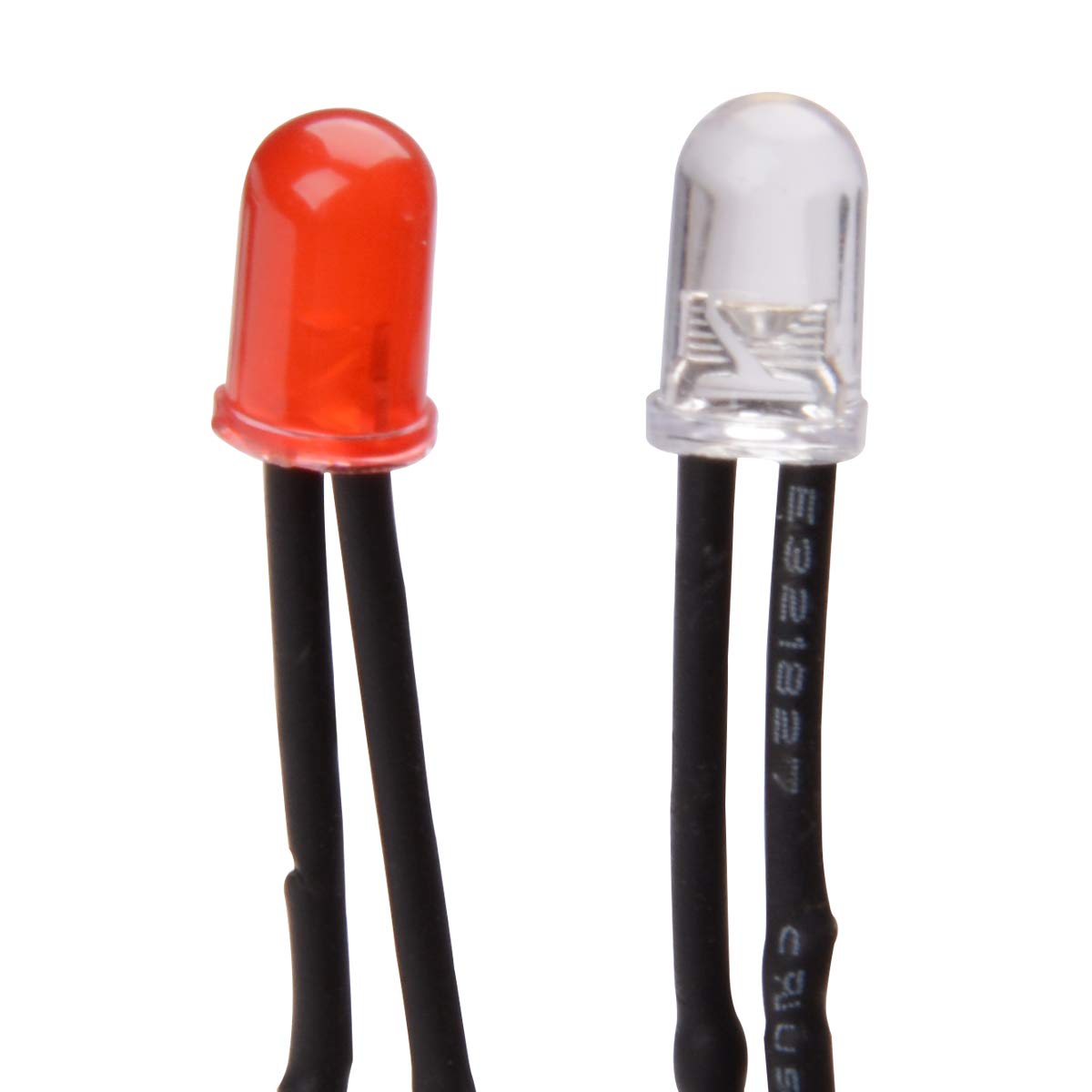 FICBOX 150PCS (25PCS X 6 Colors) Ultra Bright 12V Pre Wired LED Diodes Light -White Red Blue Green Yellow Warm White