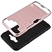 J7 Case, MP-Mall [Shock Absorbent] [Card Slot] Armor Hybrid Defender Shockproof Rugged Protective Cover Case For Samsung Galaxy J7 2015 (Rose Gold)