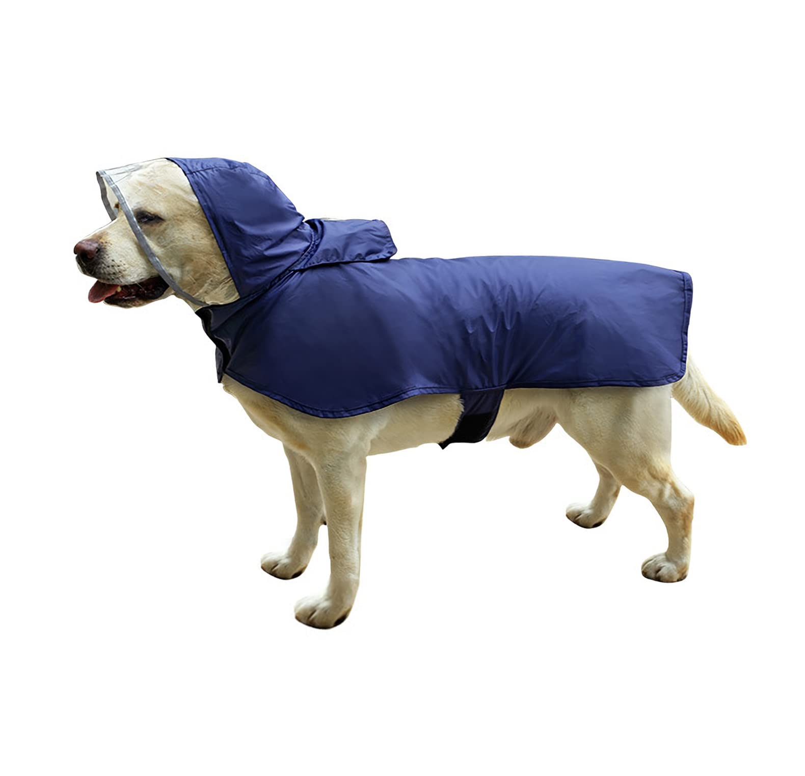 PETCUTE Dog Raincoat Large Pet Waterproof Coat Rain Jacket for Dogs with Hood,Ultra-Light Dog Hooded Raincoat Jacket for Dogs,Adjustable Dog Raincoat Jacket with Reflective Strip,Collar & Harness Hole