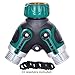 Bamo Soaker Hose Splitter - 2 Way Ball Valve Garden Water Hose Y Connector | Full Metal Body For Outdoor Faucet, Sprinkler & Drip Systems. Includes: 10 Rubber Washers + 3 Years Guarantee