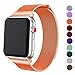 DELELE Compatible for Apple Watch Band 38mm 42mm 40mm 44mm, Milanese Loop Magnetic Metal Replacement Strap with Magnet Lock for Apple iWatch Series 4/3 / 2/1 Women Men (Orange, 38mm/40mm)