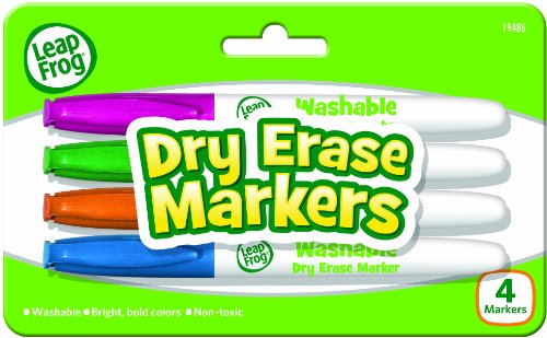 LeapFrog Washable Dry Erase Markers Medium Point 4-Pack Assorted Colors (19486)