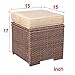 Super Patio Outdoor Ottoman, 2 Piece All Weather Wicker Rattan Patio Ottoman Set with Cushion, Steel Frame, Brown