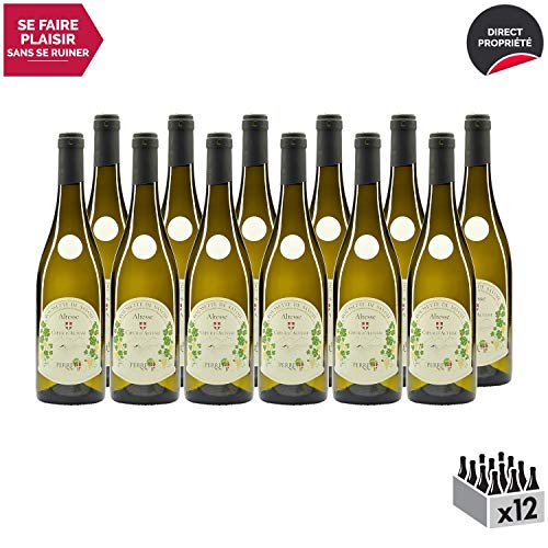 Roussette de Savoie"Cœur d'Altesse" Blanc 2018 - Maison Perret - Vin AOC Blanc de Savoie - Bugey - Cépage Altesse - Lot de 12x75cl