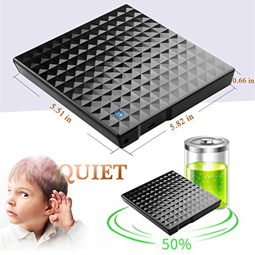 External DVD Drive for Laptop, Sibaok USB 3.0 Disc Drive, Slim Portable DVD-RW Writer Player CD Burner for PC Desktop Notebook Computer Windows XP/7/8/10 Linux Mac, Black