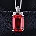 Jewelrypalace Luxury Emerald Cut 9.5ct Created Red Ruby 925 Sterling Silver Pendant Pendant Necklace 18 inches