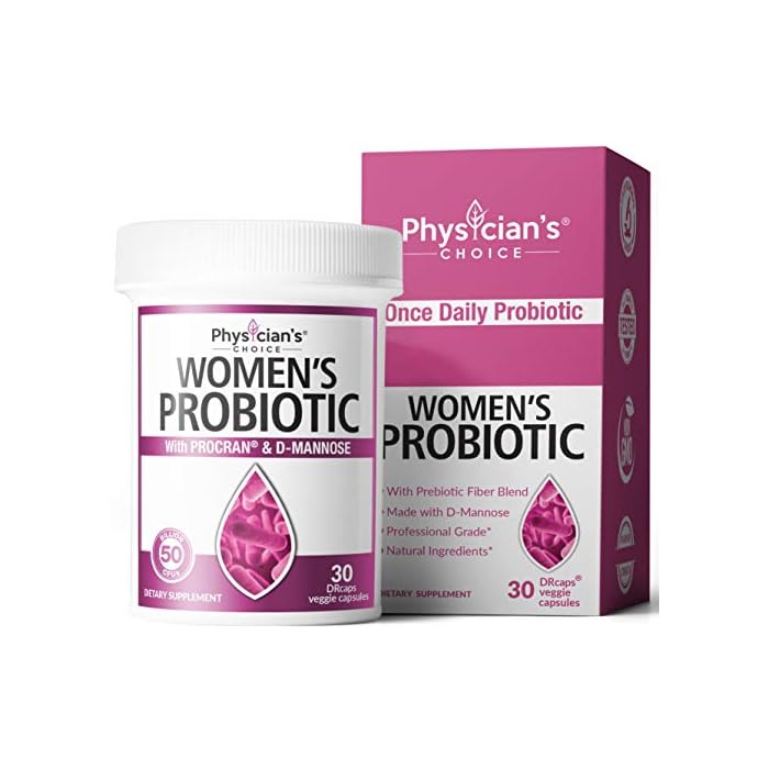 Probiotics for Women with Organic Prebiotics - 50 Billion CFU, D-Mannose & Cranberry Extract for Digestive, Immune…