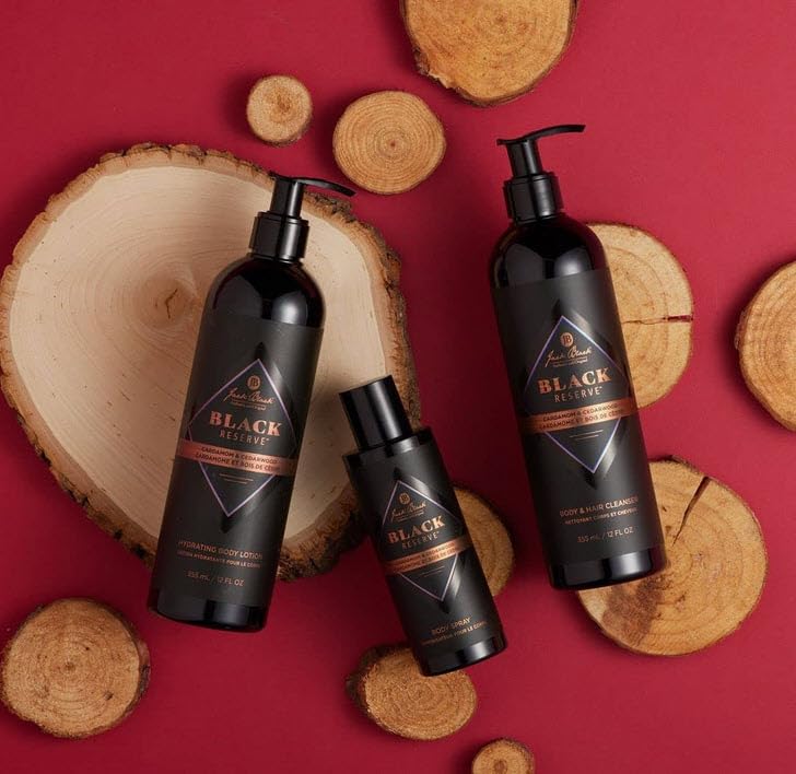 Jack Black Black Reserve Body & Hair Cleanser, 3 Fl Oz (Pack of 3) - Cardamom & Cedarwood - Mens Body Wash, Mens Shampoo, Skin Care, Hair Care, Body Wash Men, Sulfate-Free, TSA Travel Size