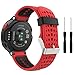 MoKo Watch Band Compatible with Garmin Forerunner 235, Soft Silicone Replacement Watch Band fit Garmin Forerunner 235/235 Lite/220/230/620/630/735XT/Approach S20/S6/S5 - Red & Black