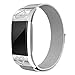 SWEES Fitbit Charge 2 Milanese Bands Metal Silver, Replacement Small & Large (5.5