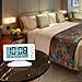 DreamSky Large Display Alarm Clock with Smart Nightlight and Snooze, Battery Operated Clocks for Bedroom,Time/Date/Temperature Display,12/24 Hr Switch.