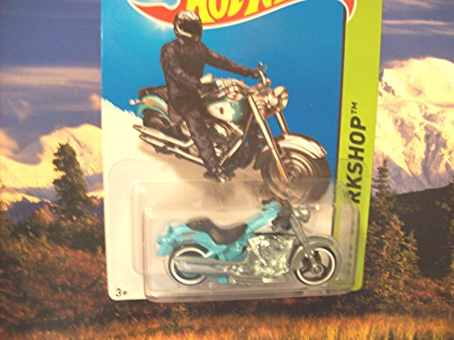 2014 Hot Wheels Hw Workshop Harley-Davidson Fat Boy (Light Blue)