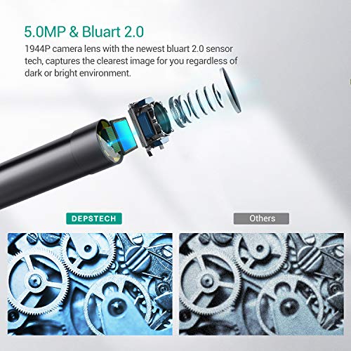 DEPSTECH 5.0MP WiFi Endoscope HD Inspection Camera, Wireless Snake