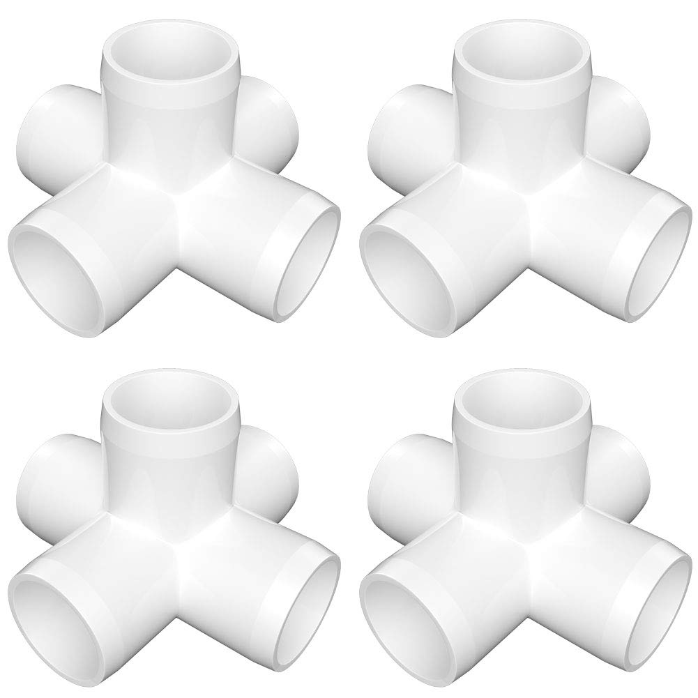 Photo 1 of ?letsFix 5 Way PVC Fittings 1-1/2 Inch (4-Pack), Furniture-Grade, Heavy-Duty Pipe Connectors for Plumbing, DIY Projects, and Home Furniture Assembly, Compatible with 1-1/2" Schedule 40 PVC Pipes?