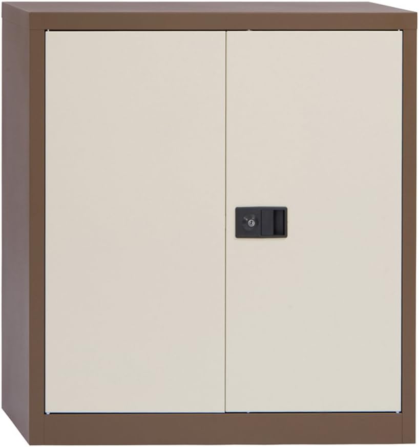 Office Hippo Bisley Contract Stationery Cupboard, 100 cm high - Coffee Cream