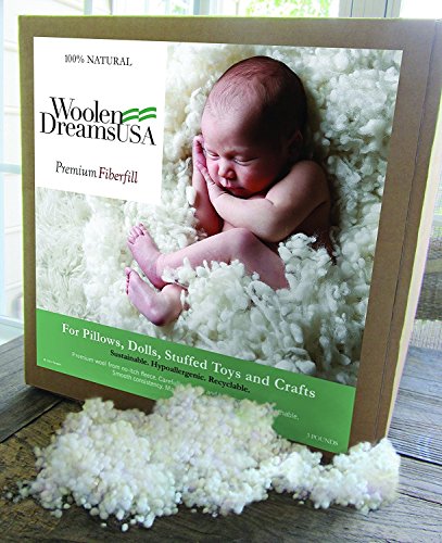 Paragon Wool Products - Woolen Dreams - Loose Pure Wool Hypoallergenic Fiberfill - 3lb Box - Great for Pillows and Crafts – Made in the U.S.A. by Veterans - Earth Friendly