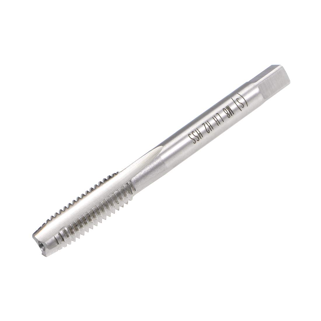 sourcing map Metric Machine Tap Left M8 Thread 1.25 Pitch H2 3 Flutes High Speed Steel