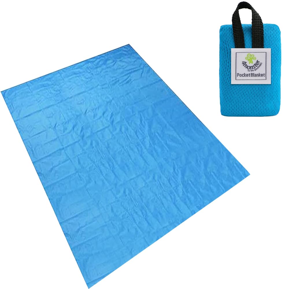 Taasmoog Mini Picnic Blanket - 2.3x3.6 Ft Lightweight Waterproof Outdoor Mat, Compact Folding Travel Beach Blanket for Camping, Hiking, Park, Backpack & Car Essentials (Carry Pouch)