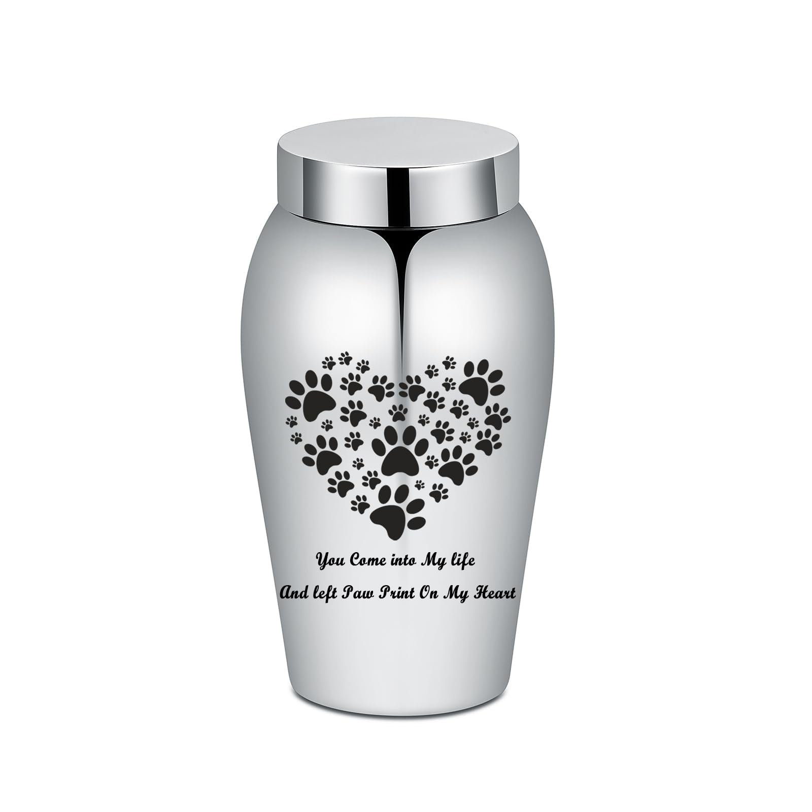 Small Urns for Human Ashes Angel Wings Cremation Urns for Ashes Stainless Steel Urns Funeral Memorial Keepsake for Women Men Ashes Holder (Paw, 4.25 * 7.48inch)