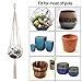 MENOLY 6 Pack Macrame, Hanging Plant Holders with Handmade Rope, Plant Hanger Stand with 6 PCS Hooks for Indoor Outdoor Different Tiers Boho Home Decor