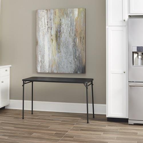 COSCO Products 20" X 48" Resin Top Folding Table, Black on Galleon