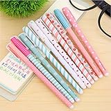 MERSUII 10 Pcs Multi Colors Colorful Gel Ink Pen Cute Korean Cartoon Pin Type Wholesale kawaii stationery 10 pens 10 Colors Set