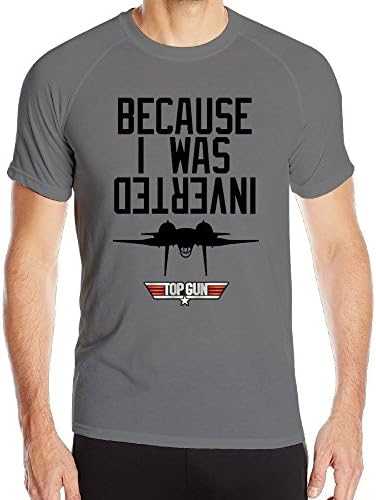 MFET Men's Because I Was Inverted Top Gun Running T-shirt L DeepHeather