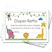 50 Diaper Raffle Tickets for Baby Shower Boy or Girl (50 Pack) - Bring a Pack of Diapers to Win a Prize - Baby Shower Invitations Inserts Request Cards Games Decorations Supplies - Jungle Zoo Animals