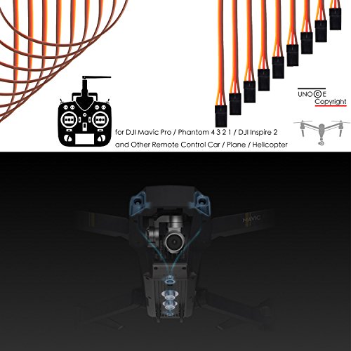 UNOOE 30cm / 300mm 60 Cores Rc Futaba Male to Male Servo Extension Lead Cable for DJI Mavic Pro / Phantom 4 3 2 1 / DJI Inspire 2 and Other Remote Control Car / Plane / Helicopter