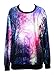 Pink Queen Women's Galaxy Print Roll Neck Pullover Sweatshirt