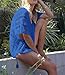 Jeasona Women’s Bathing Suit Cover Up Beach Bikini Swimsuit Swimwear Crochet Dress (Blue, M)