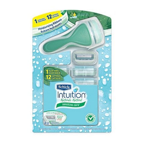 Schick Intuition Naturals Sensitive Care Razor with 12 Cartridges
