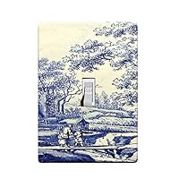 3-D Effect Printed Maxi Metal Delft Blue and White - Light Switch/Outlet Cover F0043 (1-gang toggle)