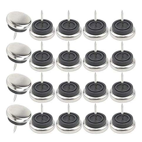 TOVOT 20PCS 27MM Nail-on Furniture Feet Chair Feet Protectors Metal-Gliders Floor Protectors for Hardwood Furniture(27×30MM)