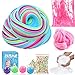 DIY Cloud Slime Kit with Instant Snow Powder, Colorful Butter Fluffy Floam Slime Foam Beads Sprinkles for Girls Boys, Stretchy Premade Cream Bubble Slime Scented, 4 Ball Mud Putty Toy Kids Party Favor