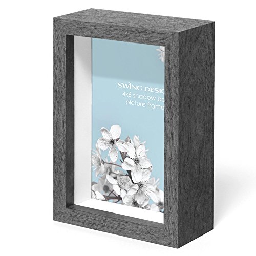 Swing Design Chroma Shadow Box Frame, 4 by 6-Inch, Charcoal Gray