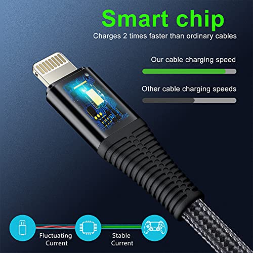 iPhone charger cable ONGAHON 3Pack {3.3ft/1M 6.6ft/2M 10ft/3M} USB iPhone Charging Cable Compatible With iPhone 12/11 Pro Max XS Max X 8 7 Plus 6 6s 5c,SE 2020,iPad And More